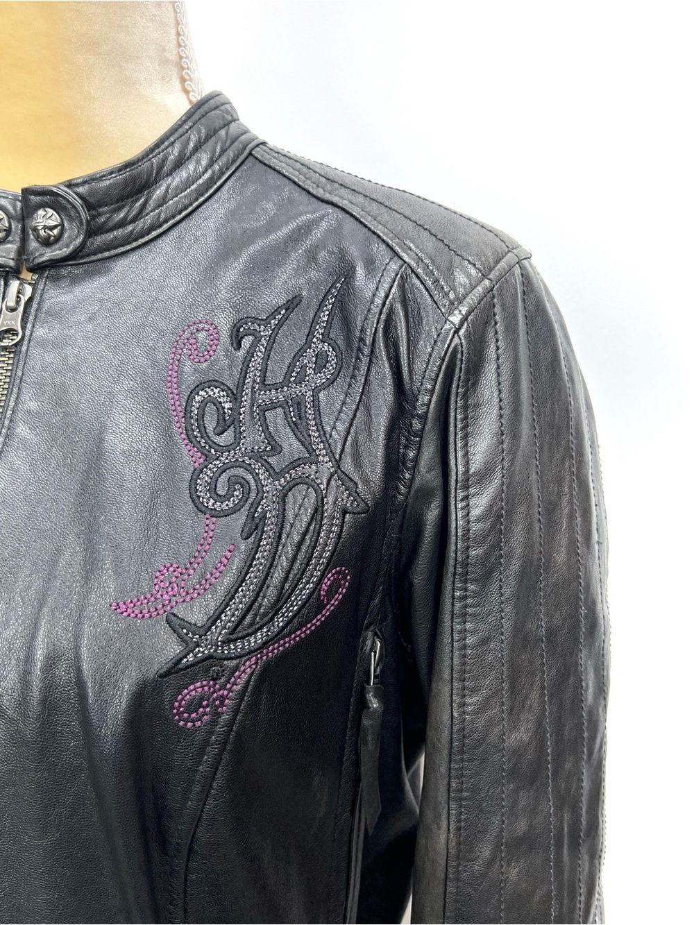 Harley-Davidson Women's Avangelina Sheepskin Leather 3-in1 Jacket Large Black - Picture 5 of 15